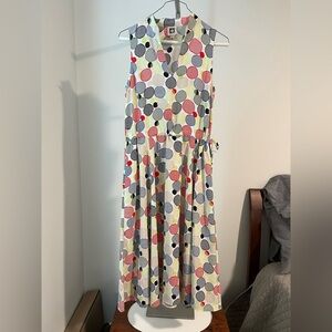 Anne Klein Multicolor Striped Polka Dot Dress